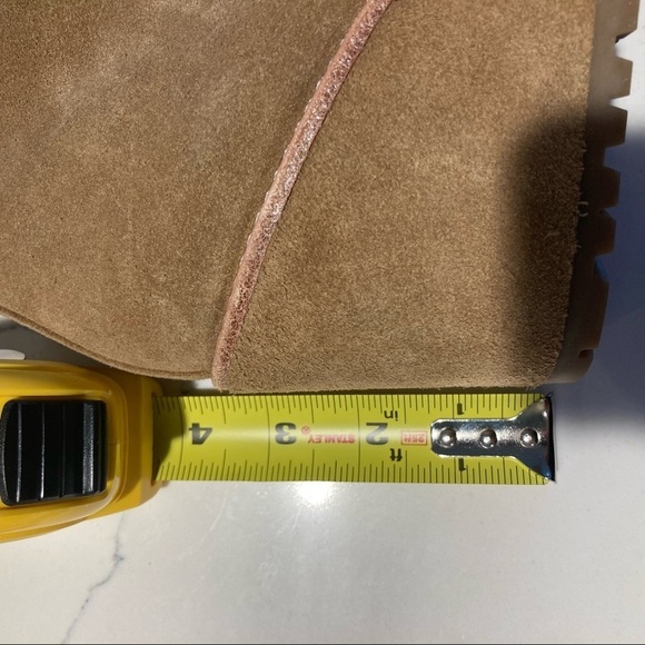 COACH Sz 8 Karson  Tan Suede Wedges Lace Up Booties - Picture 7 of 13